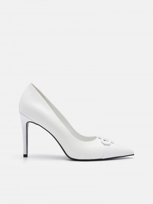 Pedro Icon Leather Women Pumps White | Q9Q-2361