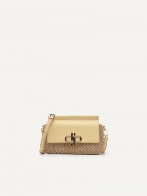 Pedro Icon Mini Leather Bags Women Shoulder Bags Yellow | Q9Q-2310