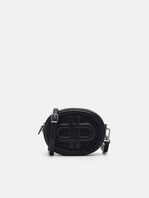 Pedro Icon Round Leather Bags Women Shoulder Bags Black | Q9Q-2299