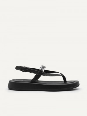 Pedro Icon Sandals Women Flats Black | Q9Q-2394
