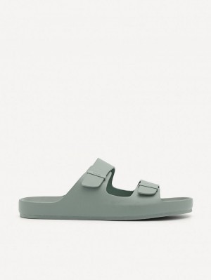Pedro Indy Slide Men Sandals Military Green | Q9Q-1808