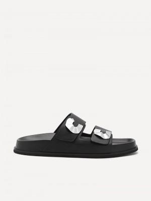 Pedro Iris Strap Sandals Women Flats Black | Q9Q-1802