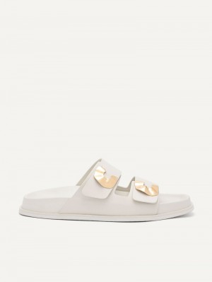 Pedro Iris Strap Sandals Women Flats Chalk | Q9Q-1803