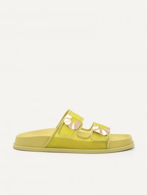 Pedro Iris Strap Sandals Women Flats Yellow | Q9Q-1804
