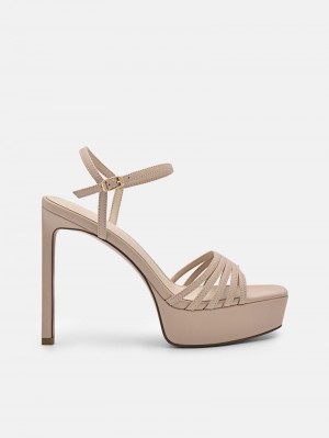 Pedro Iza Platform Women Heel Sandals Nude | Q9Q-1461