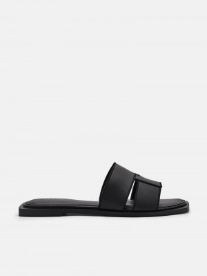 Pedro Iza Sandals Women Flats Black | Q9Q-1799