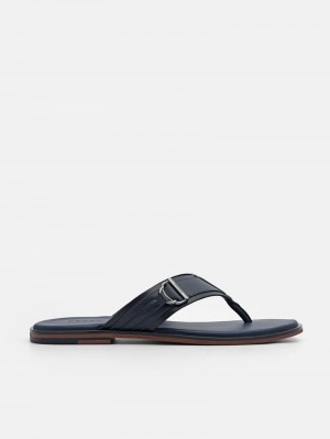 Pedro Jackson Thong Men Sandals Navy | Q9Q-1795