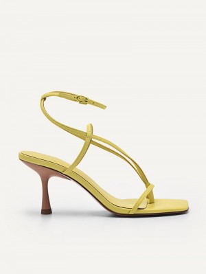 Pedro Jatte Women Heel Sandals Yellow | Q9Q-1459