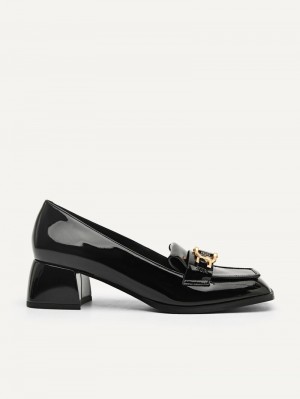 Pedro Jean Leather Women Low Heels Black | Q9Q-1455