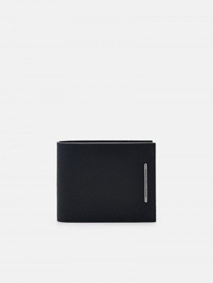Pedro Leather Bi-Fold Flip Men Wallets Black | Q9Q-2732