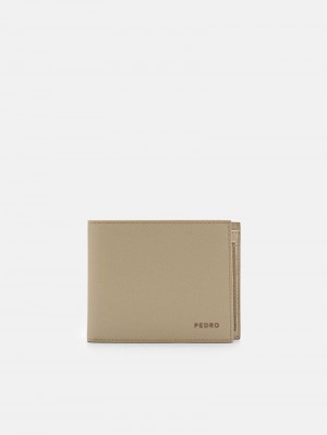 Pedro Leather Bi-Fold Insert Men Wallets Taupe | Q9Q-2727