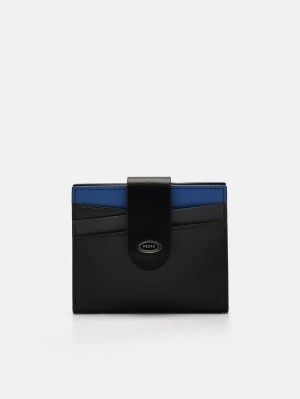 Pedro Leather Bi-Fold Men Card Holders Black | Q9Q-2746
