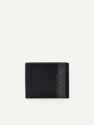 Pedro Leather Bi-Fold with Insert Men Wallets Black | Q9Q-2719