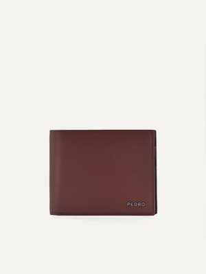Pedro Leather Bi-Fold with Insert Men Wallets Brown | Q9Q-2717
