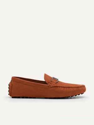 Pedro Leather Buckle Men Moccasins Cognac | Q9Q-1737