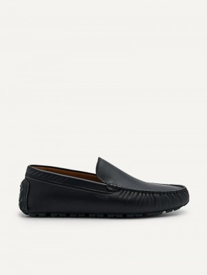 Pedro Leather Men Moccasins Black | Q9Q-1772