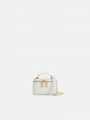 Pedro Leather Mini Vanity Case Women Pouches White | Q9Q-952