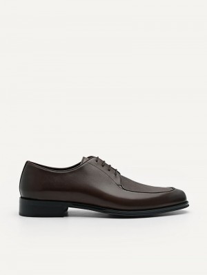 Pedro Leather Shoes Men Derby Shoes Dark Brown | Q9Q-1718