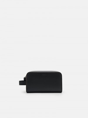 Pedro Leather Toiletries Pouch Men Travel Accessories Black | Q9Q-939