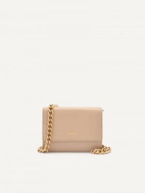 Pedro Leather Tri-Fold Women Wallets Nude | Q9Q-931
