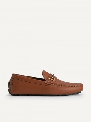 Pedro Leather with Metal Bit Men Moccasins Cognac | Q9Q-1705