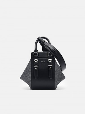 Pedro Mara Geometric Handbag Women Top Handle Bags Black | Q9Q-2150