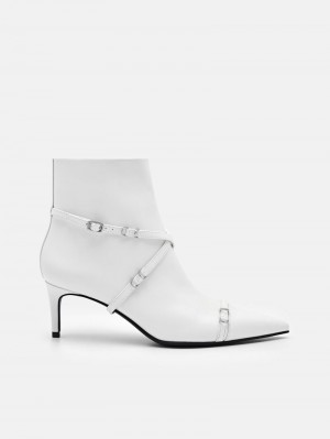 Pedro Mara Heel Boots Women Ankle Boots Chalk | Q9Q-2154