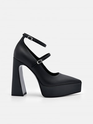 Pedro Mara Leather Women Pumps Black | Q9Q-2159