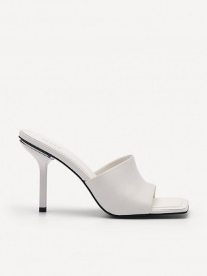 Pedro Maria Leather Women Heel Sandals White | Q9Q-2156