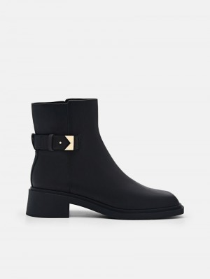 Pedro Marion Leather Boots Women Ankle Boots Black | Q9Q-1344