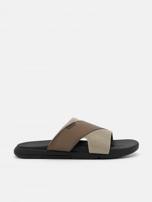 Pedro Mesh Slide Men Sandals Brown | Q9Q-1689