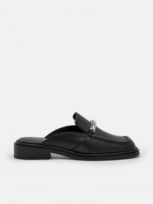 Pedro Mia Chain Mules Women Flats Black | Q9Q-1685