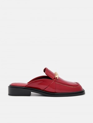 Pedro Mia Chain Mules Women Flats Wine | Q9Q-1687