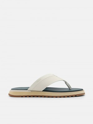 Pedro Microfiber Thong Men Sandals Beige | Q9Q-1680