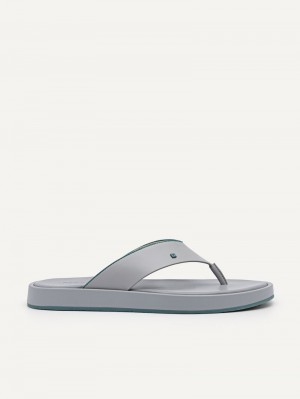 Pedro Microfiber Thong Men Sandals Light Grey | Q9Q-1684
