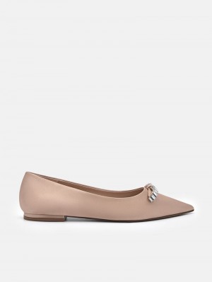 Pedro Mindy Satin Ballet Women Flats Nude | Q9Q-1676