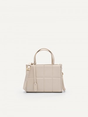 Pedro Mini Quilted Handbag Women Top Handle Bags Beige | Q9Q-1155