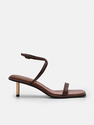 Pedro Myra Women Heel Sandals Dark Brown | Q9Q-1426