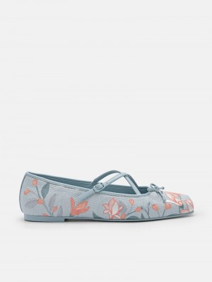 Pedro Nica Fabric Ballerina Women Flats Aqua | Q9Q-1661
