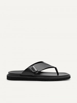 Pedro Norman Thong Men Sandals Black | Q9Q-1653