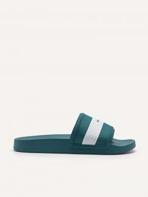 Pedro Nylon Fabric Banded Slides Men Sandals Turquoise | Q9Q-1650