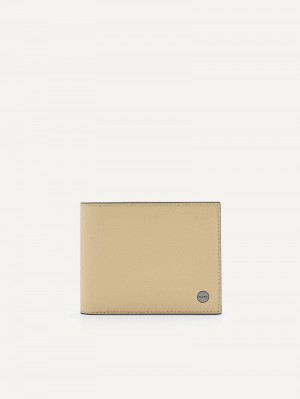 Pedro Oliver Leather Bi-Fold with Insert Men Wallets Sand | Q9Q-2128