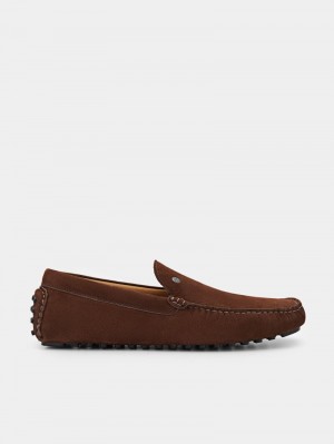 Pedro Oliver Nubuck Men Moccasins Brown | Q9Q-2138