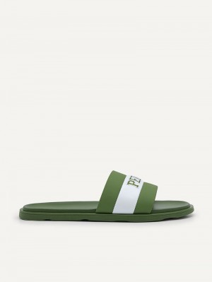 Pedro Pascal Slide Men Sandals Military Green | Q9Q-1628