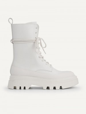 Pedro Platform Boots Women Ankle Boots Chalk | Q9Q-1337