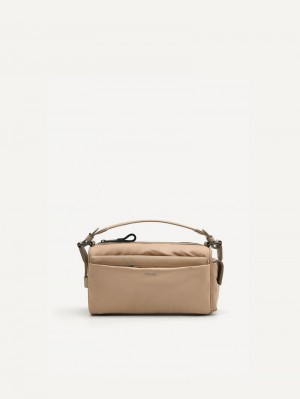 Pedro Plush Nylon Bags Men Sling Bags Sand | Q9Q-1108