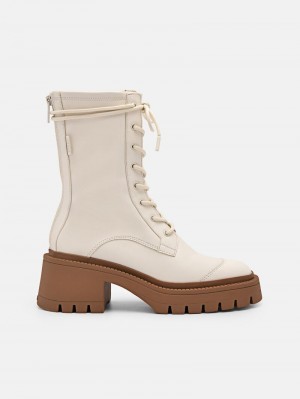 Pedro Poppy Boots Women Ankle Boots Beige | Q9Q-1333