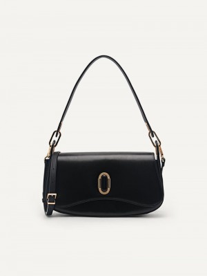 Pedro Rift Leather Bags Women Shoulder Bags Black | Q9Q-1081