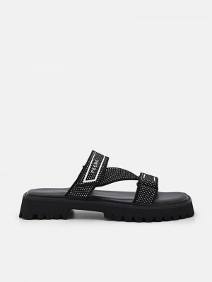 Pedro Ronni Knitted Sandals Women Flats Black | Q9Q-1574