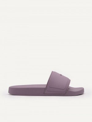 Pedro Rubber Slides Women Flats Lilac | Q9Q-1571